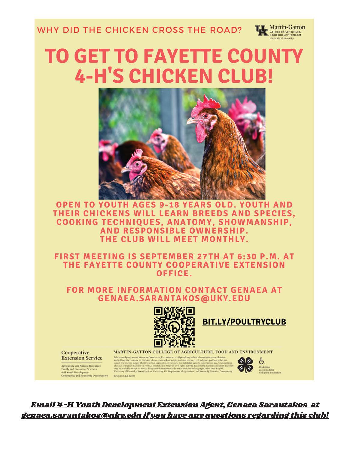 4-H Chicken Club Flyer