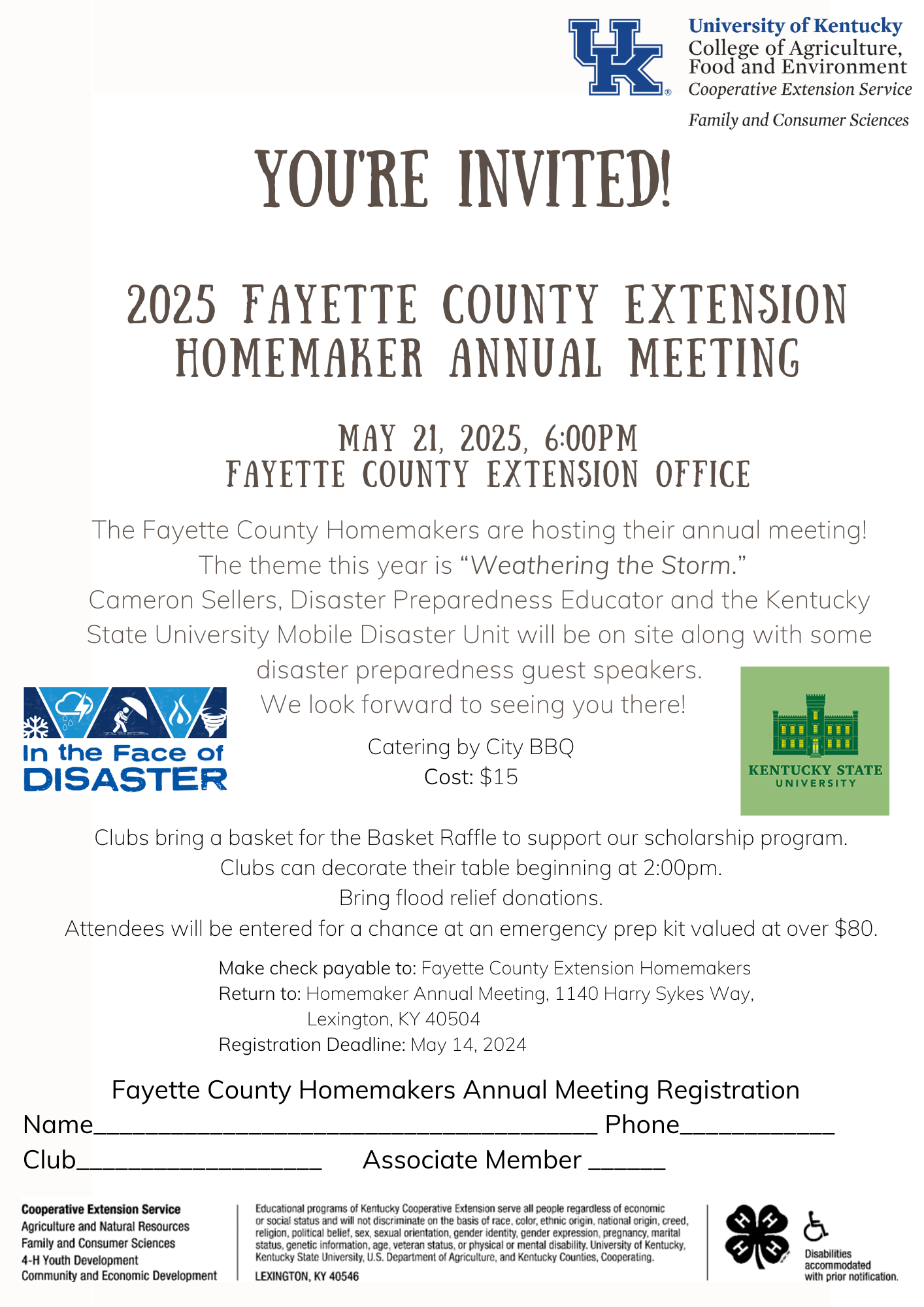 Homemaker Annual Meeting May 21 2025