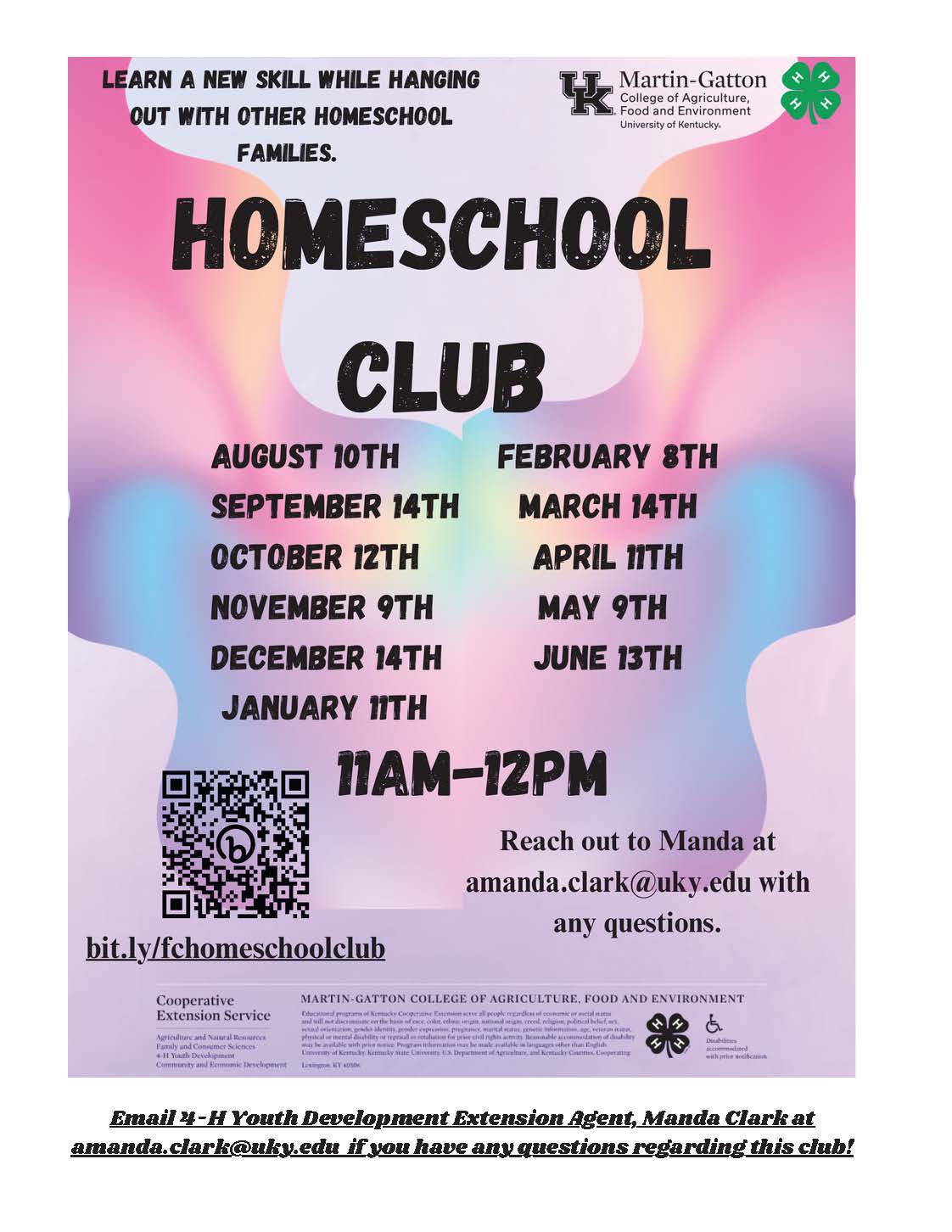 4-H Homeschool Club flyer