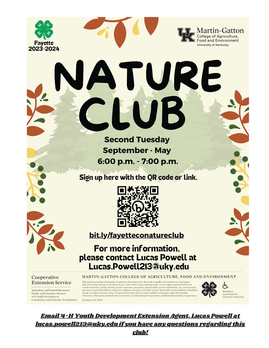 4-H Nature Club Flyer