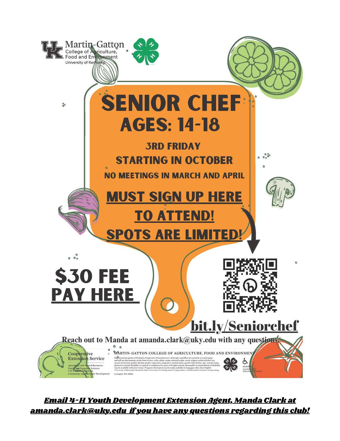 4-H Senior Chef Flyer