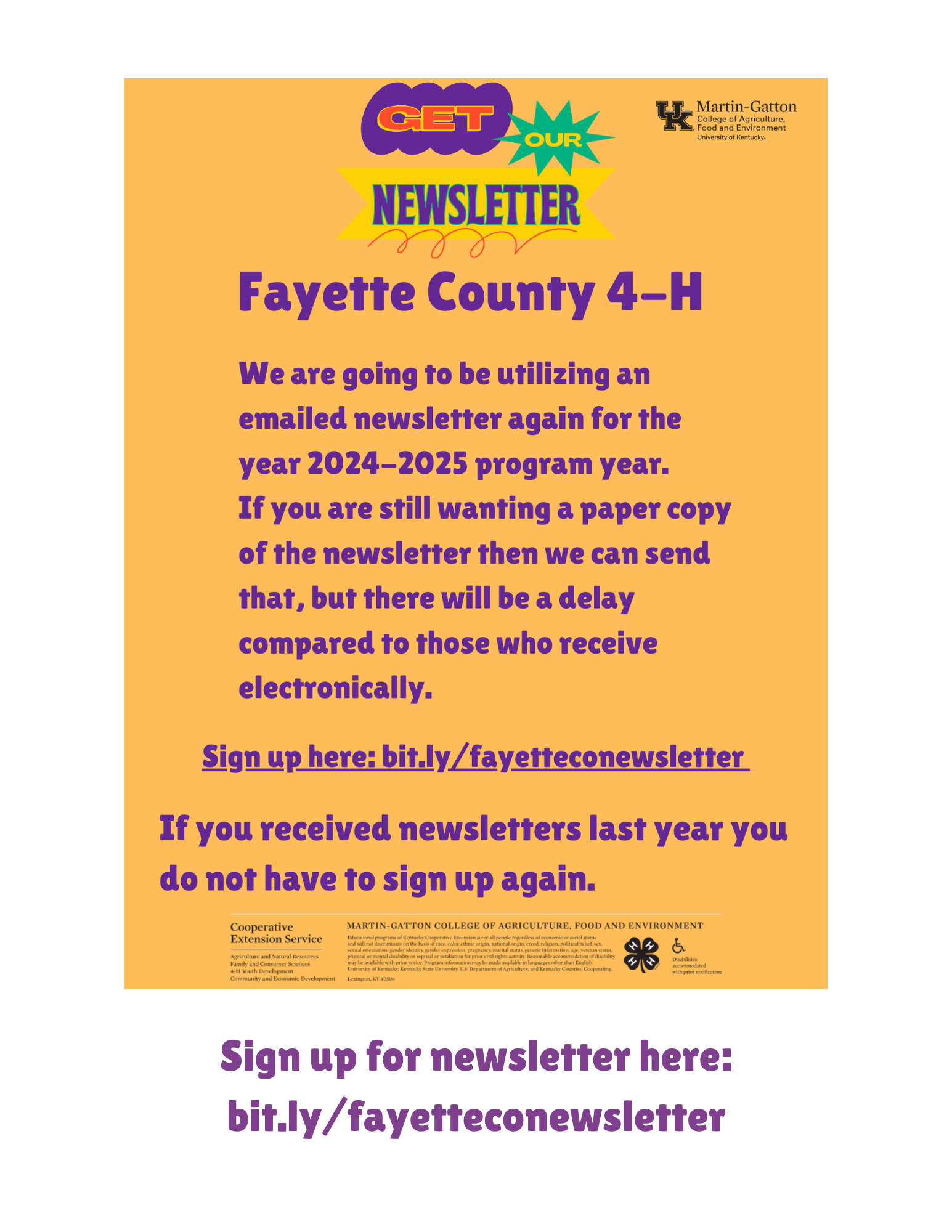 newsletter sign up