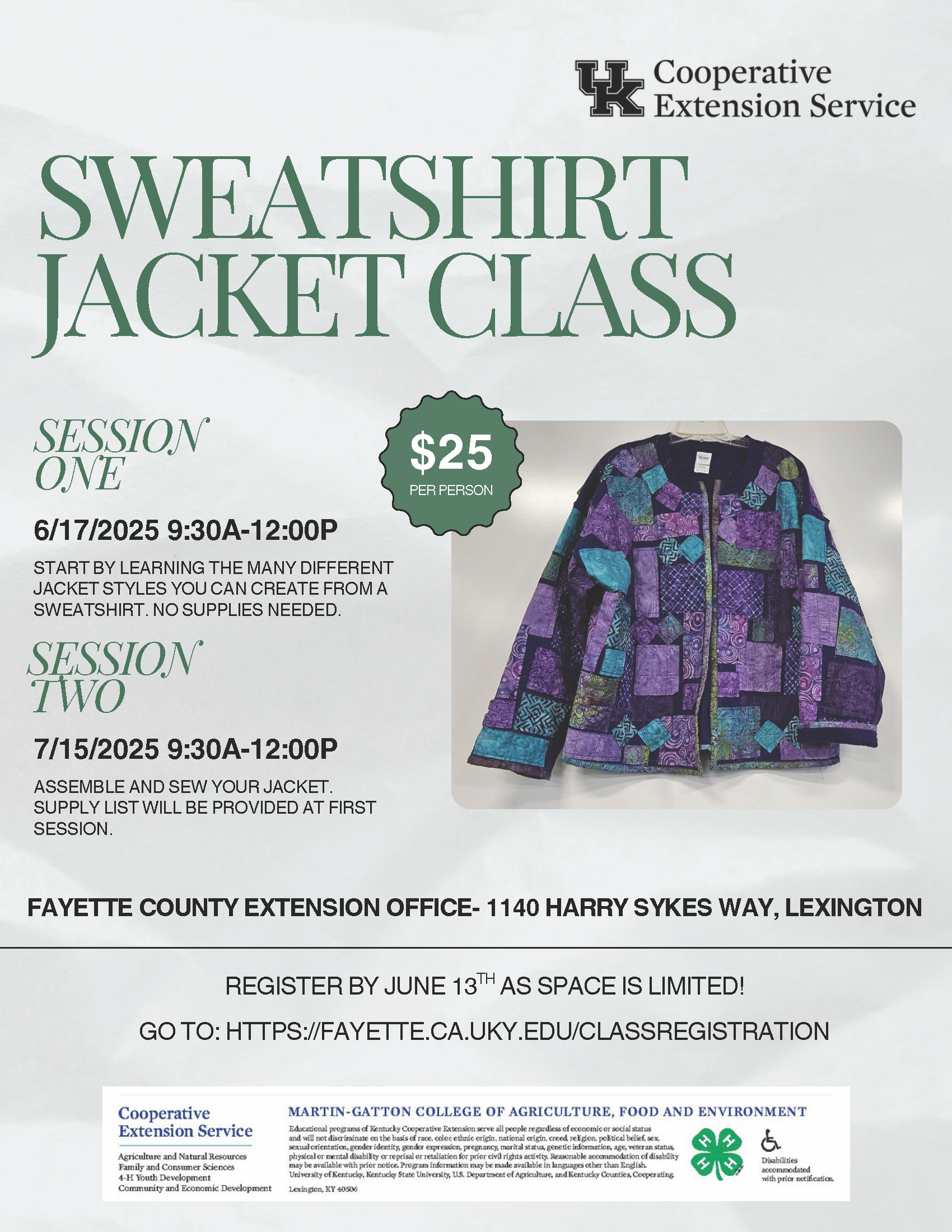 sweat shirt jacket class